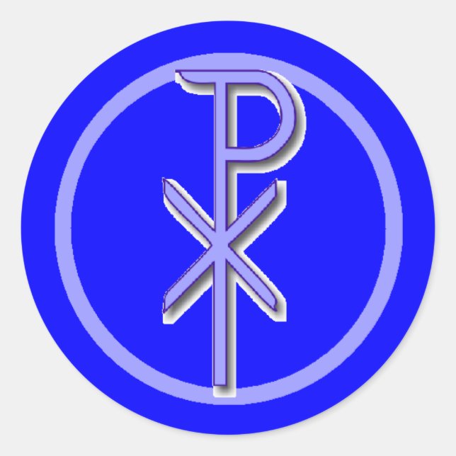 Redonda PEGATINA de Cristo CHI-RHO (Anverso)