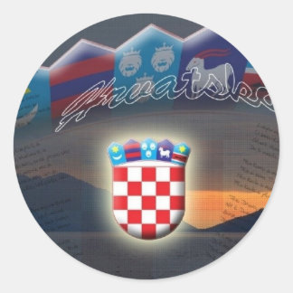 Redonda Pegatina de Croacia