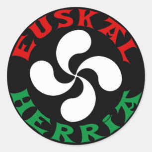 Redonda pegatina de cruz vasca