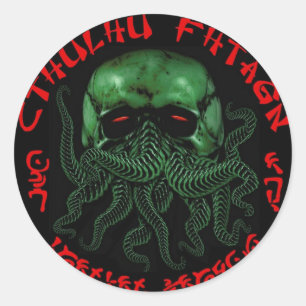 Redonda Pegatina de Cthulhu Fhtagn