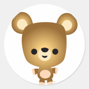 Redonda Pegatina de cubo de oso Personalizado suave