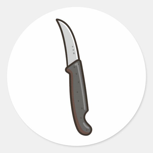 Redonda Pegatina de Cuchillo de Fruta (Anverso)