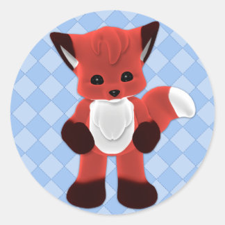 Redonda Pegatina de Cuddle Fox Toon