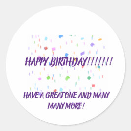 Redonda Pegatina de cumpleaños