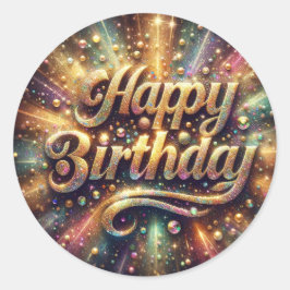 Redonda Pegatina de cumpleaños