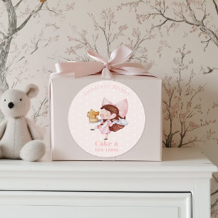 Redonda Pegatina de cumpleaños a la hora del té y el té