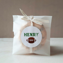 Redonda Pegatina de cumpleaños de fútbol