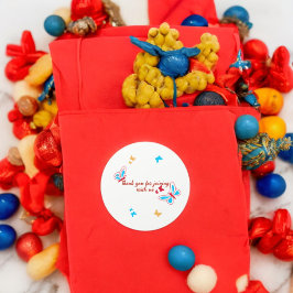 Redonda Pegatina de cumpleaños de mariposa