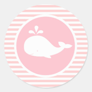 Redonda Pegatina de cumpleaños de personalizado Whale