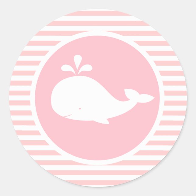 Redonda Pegatina de cumpleaños de personalizado Whale (Anverso)