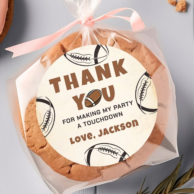 Redonda Pegatina de cumpleaños de Vintage Football (Subido por el creador)