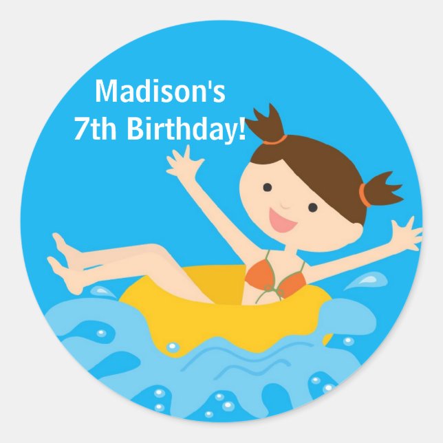 Redonda Pegatina de cumpleaños del Fiesta del grupo (Anverso)