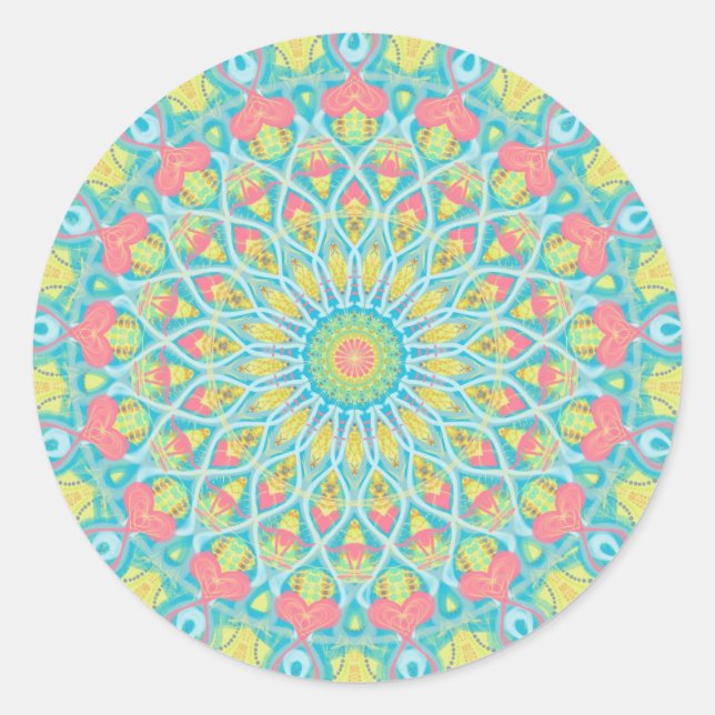 Redonda Pegatina de curación de Mandala (Anverso)