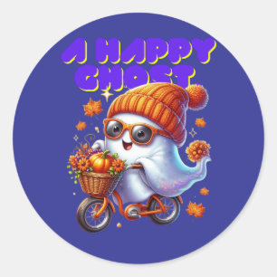 Redonda Pegatina de Cute Halloween Ghost Boo