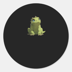 Redonda Pegatina de Cute Happy Friend Lizard