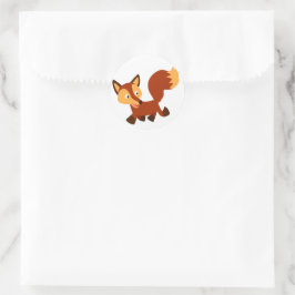 Redonda Pegatina de Cute Happy Personalizado Fox