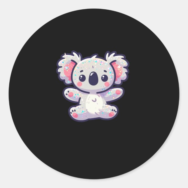 Redonda Pegatina de Cute Koala (Anverso)
