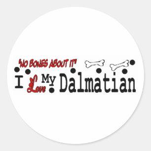 Redonda Pegatina de Dalmatian (I Love)