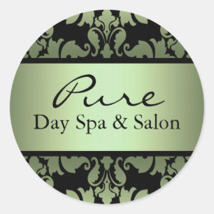 Redonda Pegatina de damasco verde