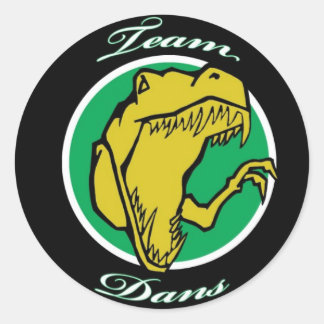 Redonda Pegatina de dans del equipo negro