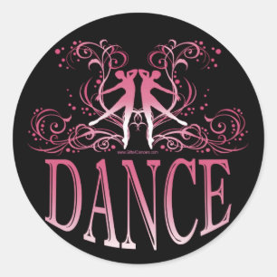 Redonda Pegatina de danza (rosa)