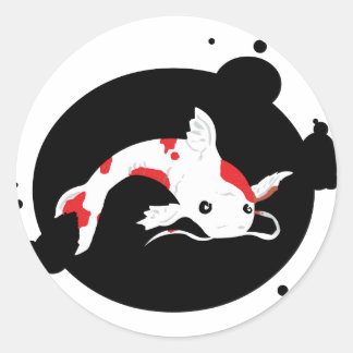 Redonda Pegatina de Deathfish Blanco