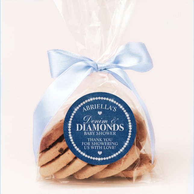 Redonda Pegatina de Denim y Diamantes (Subido por el creador)