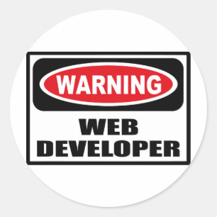Redonda Pegatina DE DESARROLLADOR WEB DE AVISO