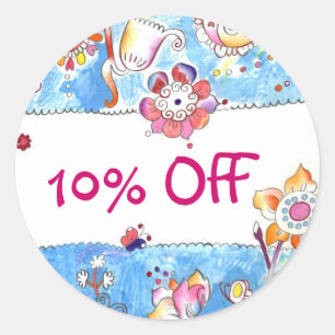 Redonda Pegatina de descuento