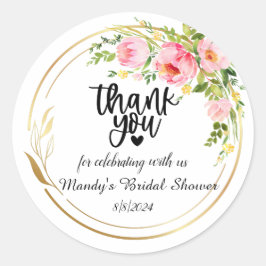 Redonda Pegatina de Despedida de Soltera con Texto Editabl