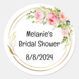 Redonda Pegatina de Despedida de Soltera con Texto Editabl