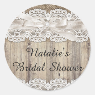 Redonda Pegatina de Despedida de Soltera de Arpillera y En