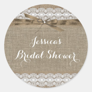 Redonda Pegatina de despedida de soltera de encaje y arpil