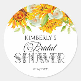 Redonda Pegatina de Despedida de Soltera Girasol