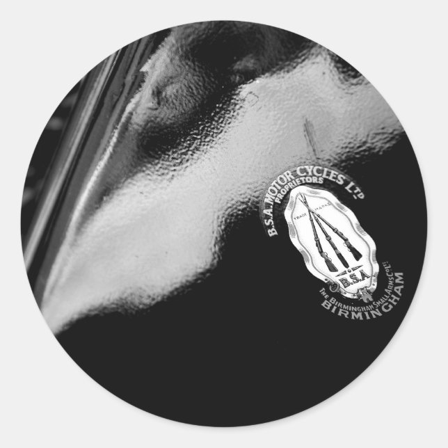 Redonda Pegatina de detalles de BSA (Anverso)