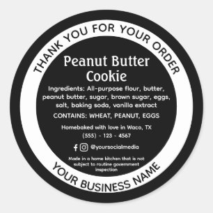 Redonda Pegatina de detalles de contacto de ingrediente al