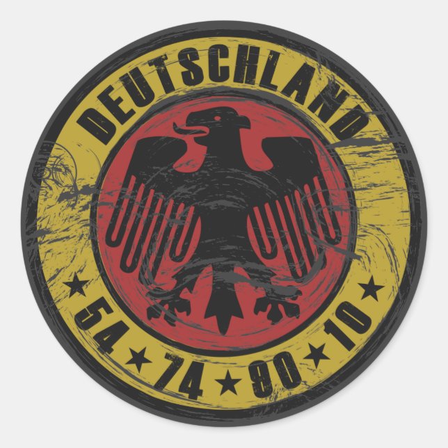Redonda Pegatina de Deutschland Vintage (Anverso)