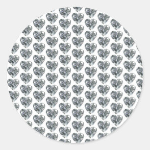 Redonda Pegatina de Diamantes del Corazón