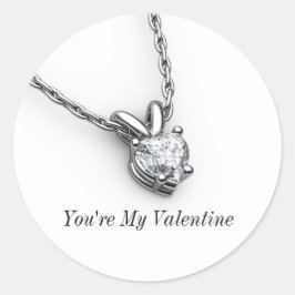 Redonda Pegatina de Diamond Heart Pendant