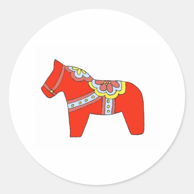 Redonda Pegatina de dibujo de Dala (Anverso)