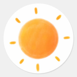 Redonda Pegatina de dibujo de sol suave