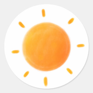 Redonda Pegatina de dibujo de sol suave