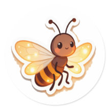 Pegatina de dibujos animados de abeja linda