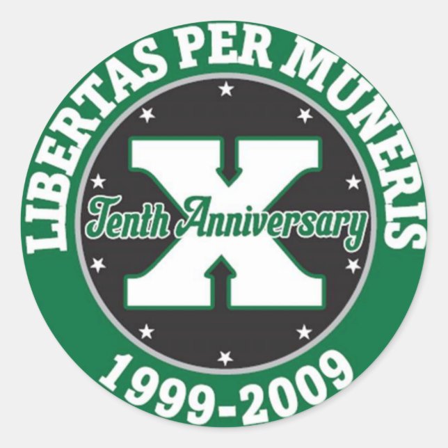 Redonda Pegatina de diez años del aniversario de GKMMC (Anverso)
