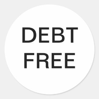Redonda Pegatina de dinero libre de deuda
