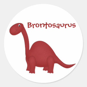 Redonda Pegatina de dinosaurios de Brontosauro