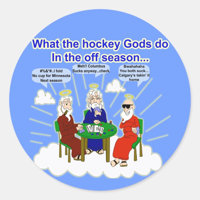 Redonda Pegatina de dioses de hockey (Anverso)
