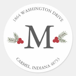 Redonda Pegatina de dirección de devolución de feriado en 