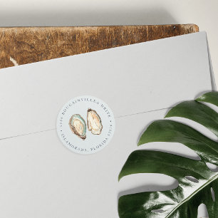 Redonda Pegatina de dirección de devolución de ostión de c