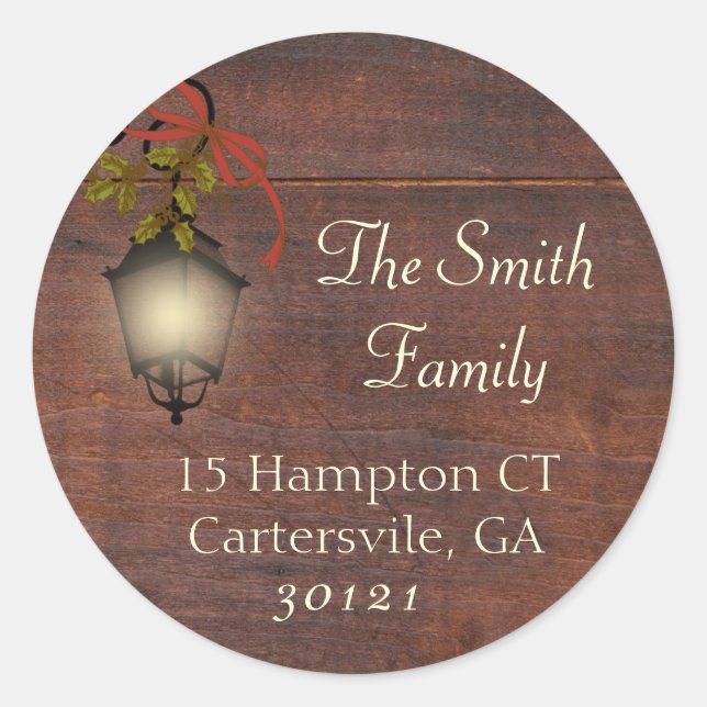 Redonda Pegatina de dirección de devolución Linterna de Na (Anverso)